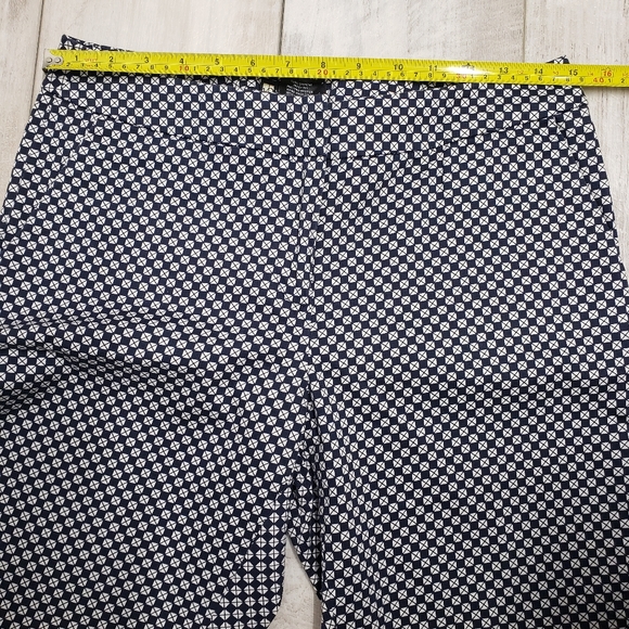 Valerie Bertinelli Cropped Pointi Pants Size 6 Navy White Work Preppy - Picture 2 of 12